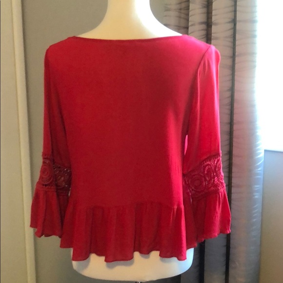 EUC Peach Royal boho crop top - Picture 4 of 7